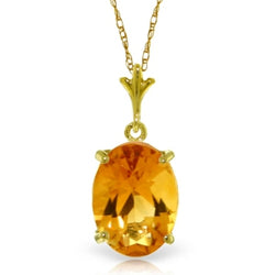 3.12 Carat 14K Solid Yellow Gold Forgiven Citrine Necklace