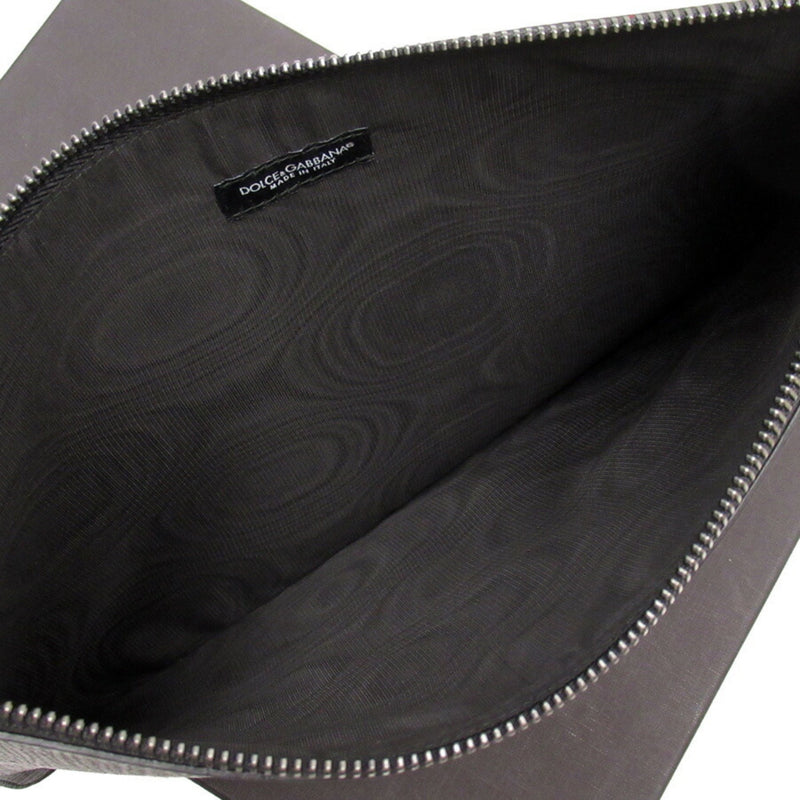 DOLCE & GABBANA Clutch Bag Black Gold Leather Studs