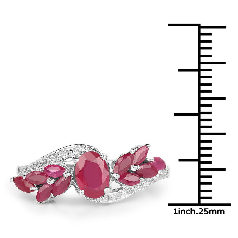 1.90 Carat Glass Filled Ruby and Ruby .925 Sterling Silver Ring