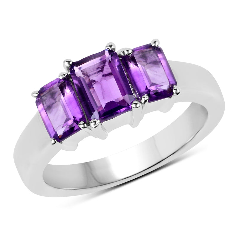 1.95 Carat Genuine Amethyst .925 Sterling Silver Ring