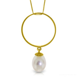 4 Carat 14K Solid Yellow Gold Necklace Briolette Pearl