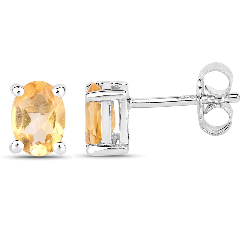 1.60 Carat Genuine Citrine .925 Sterling Silver Earrings