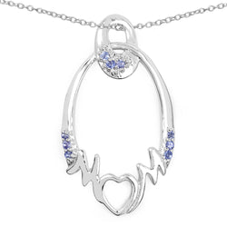 0.18 Carat Genuine Tanzanite .925 Sterling Silver Pendant