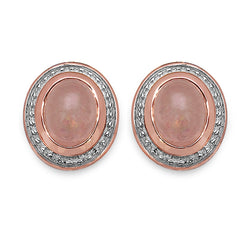 14K Rose Gold Plated 3.80 Carat Genuine Morganite .925 Sterling Silver Earrings