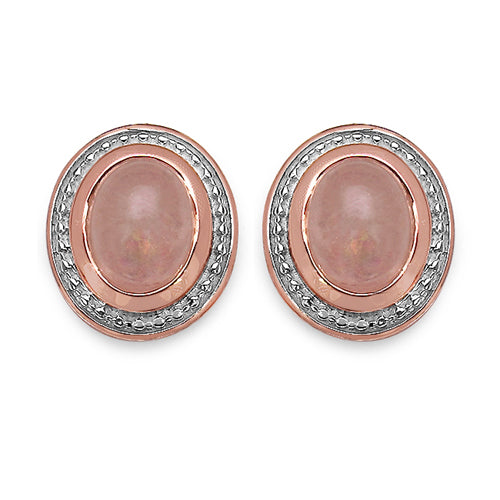 14K Rose Gold Plated 3.80 Carat Genuine Morganite .925 Sterling Silver Earrings