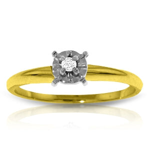 The Timeless Brilliance: 14K Solid Yellow Gold Solitaire Ring with 0.05 Carat Natural Diamond