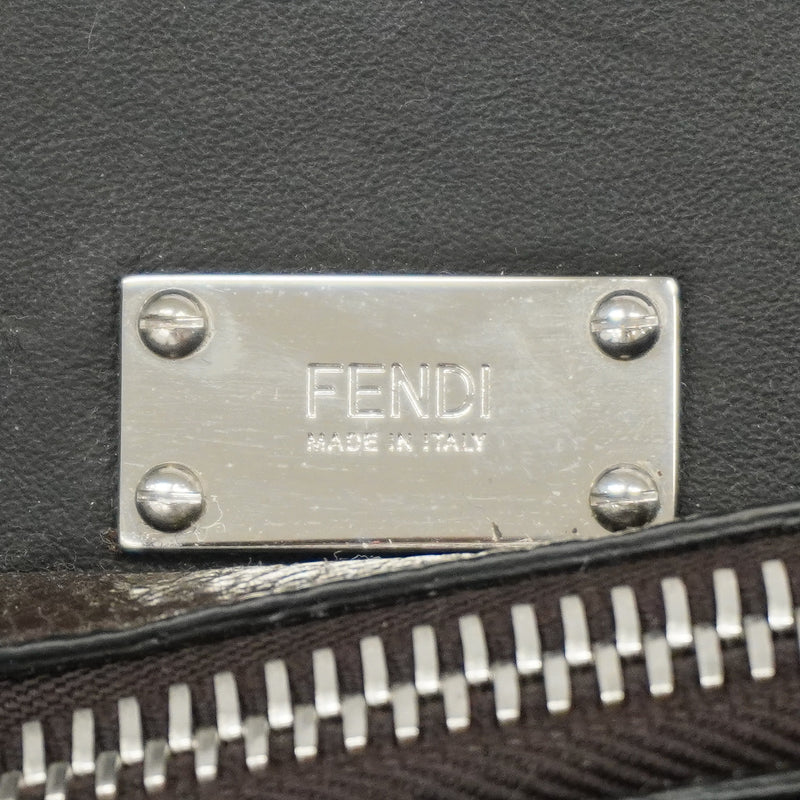 Auth Fendi 2WAY bag Peek-a-boo leather brown silver metal
