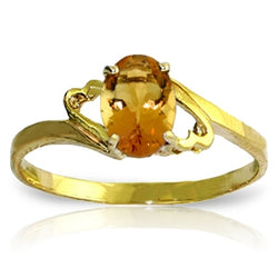0.9 Carat 14K Solid Yellow Gold Carnations Citrine Ring
