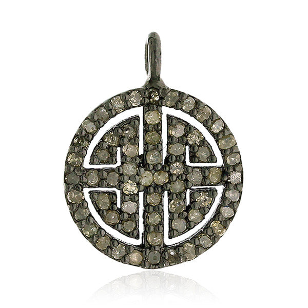 Pave Diamond 925 Sterling Silver Designer Charm Pendant Jewelry