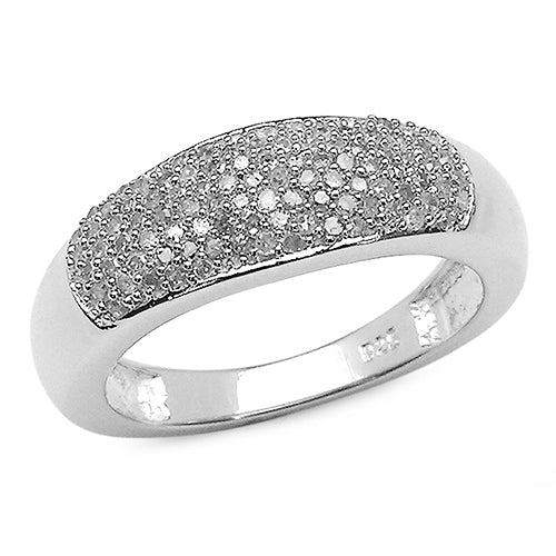 0.49 Carat Genuine White Diamond .925 Sterling Silver Ring