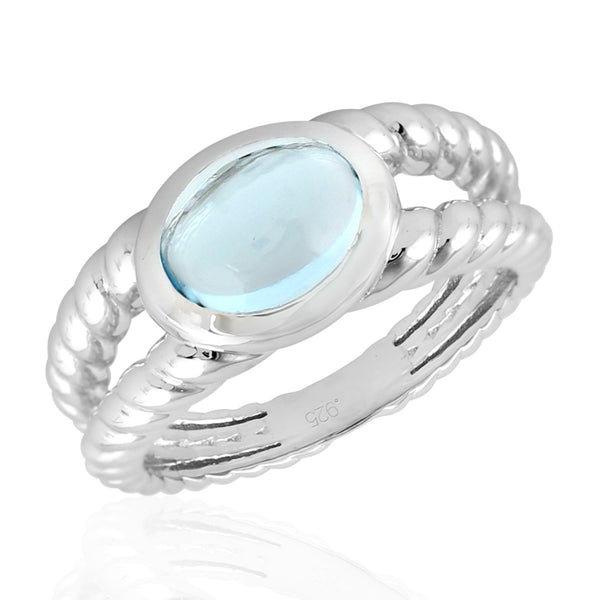 2.44 Natural Topaz Band Ring 925 Sterling Silver Jewelry