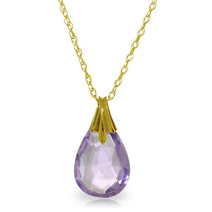 3 Carat 14K Solid Yellow Gold Eternal Shine Amethyst Necklace