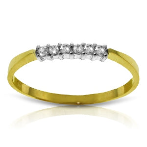 0.1 Carat 14K Solid Yellow Gold Ring Natural Diamond