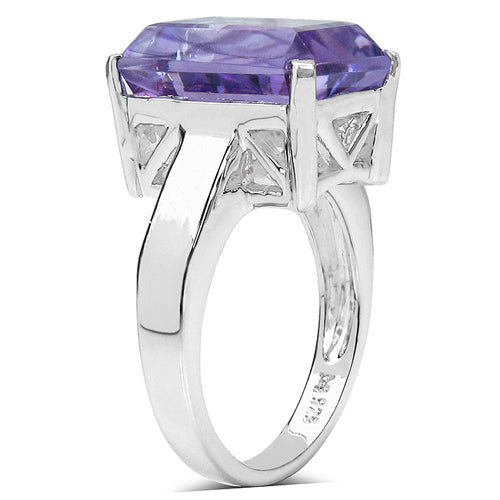 6.10 Carat Genuine Amethyst .925 Sterling Silver Ring