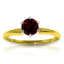 0.65 Carat 14K Solid Yellow Gold Solitaire Ring Natural Garnet