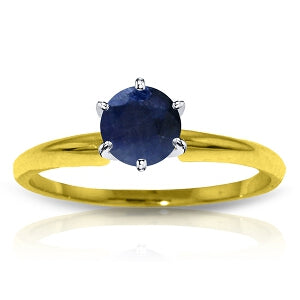 0.65 Carat 14K Solid Yellow Gold Solitaire Ring Natural Sapphire