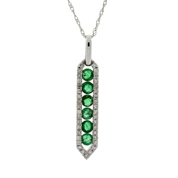 .70ct Emerald Diamond Fashion Pendants 14KT White Gold