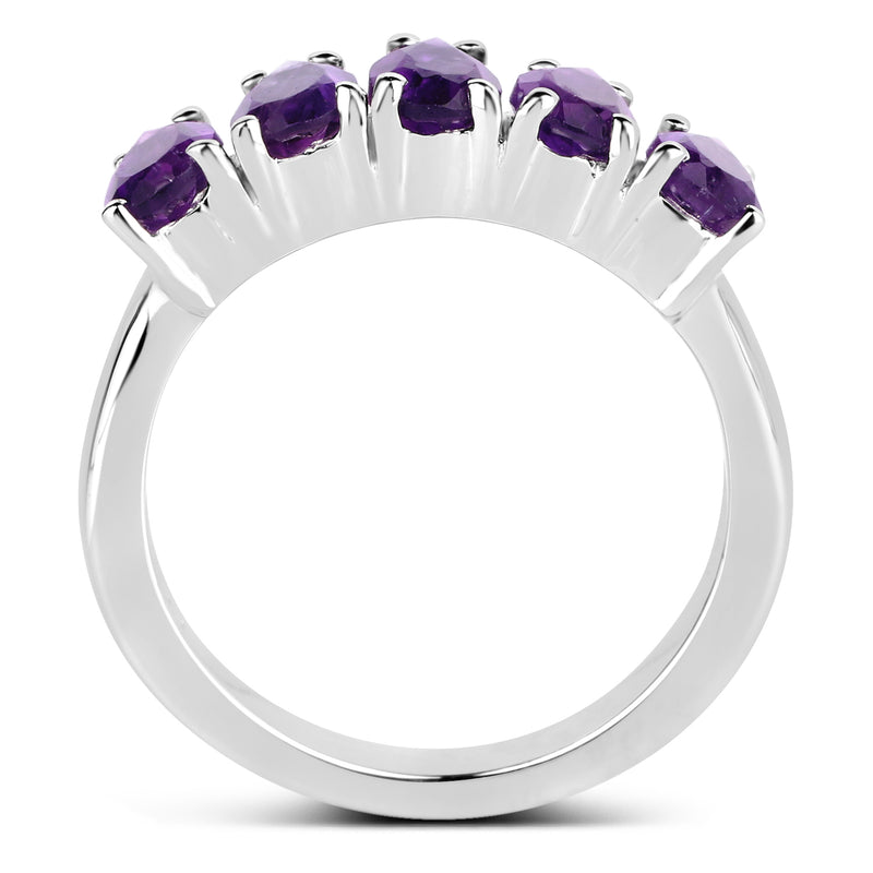 1.85 Carat Genuine Amethyst .925 Sterling Silver Ring