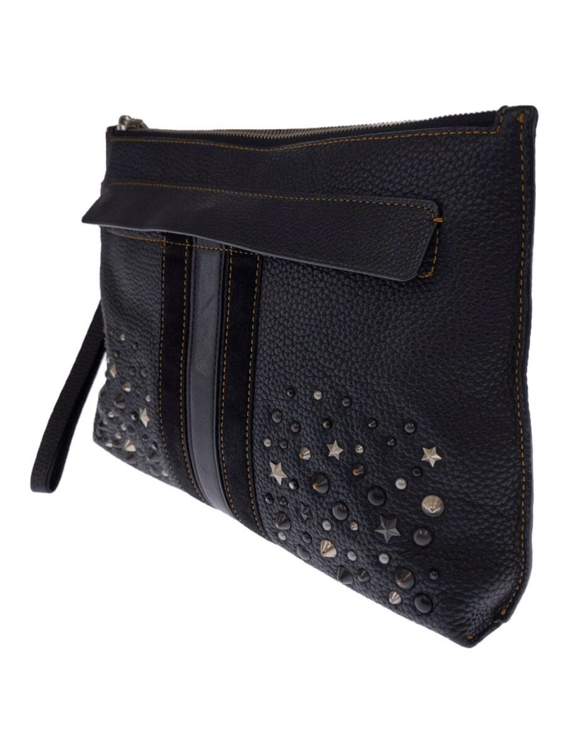 COACH Coach Leather Studs Second Bag Clutch Black