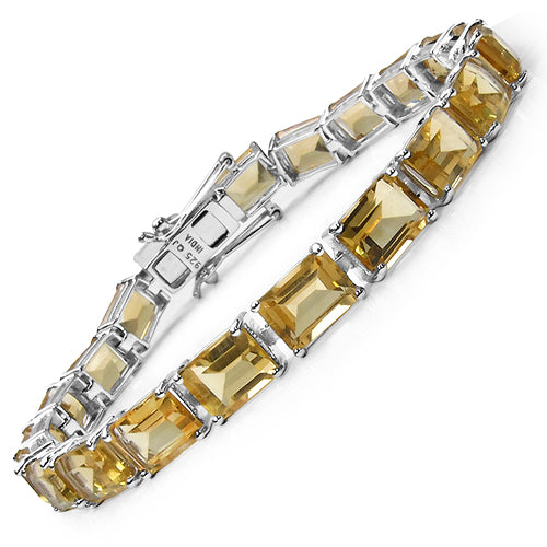 33.60 Carat Genuine Citrine .925 Sterling Silver Bracelet