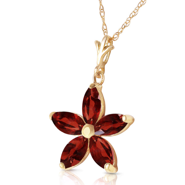 1.4 Carat 14K Solid Yellow Gold Portrait D'une Femme Garnet Necklace