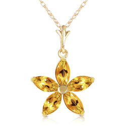 1.4 Carat 14K Solid Yellow Gold Madame Citrine Necklace