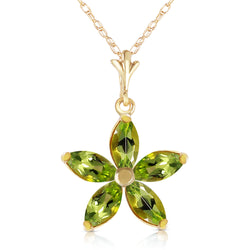 1.4 Carat 14K Solid Yellow Gold Virtue Peridot Necklace