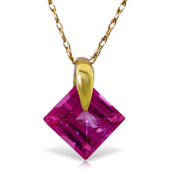 1.16 Carat 14K Solid Yellow Gold Missing You Pink Topaz Necklace