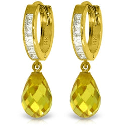 11.1 Carat 14K Solid Yellow Gold Countess Yellow Zirconia Earrings