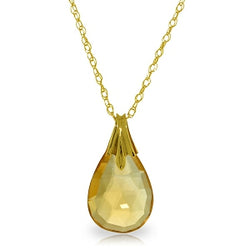 3 Carat 14K Solid Yellow Gold Nude Simplicity Citrine Necklace