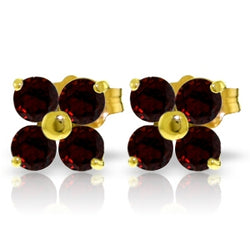 1.15 Carat 14K Solid Yellow Gold Elegant Distillation Garnet Earrings