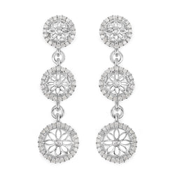 0.80 Carat Genuine White Diamond .925 Sterling Silver Earrings