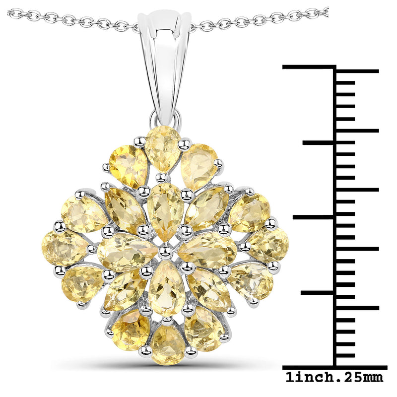 3.36 Carat Genuine Citrine .925 Sterling Silver Pendant