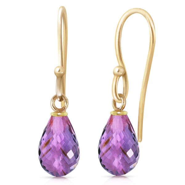 2.7 Carat 14K Solid Yellow Gold Effortless Amethyst Earrings