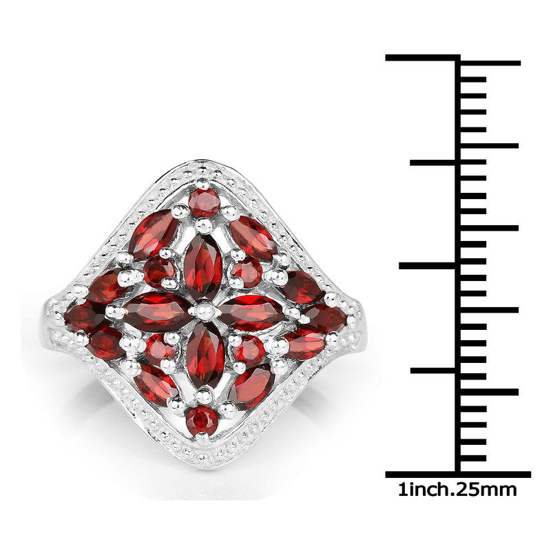 2.24 Carat Genuine Garnet .925 Sterling Silver Ring