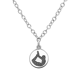 Trendy Yoga Themed Natural Diamond Chain Necklace 925 Sterling Silver