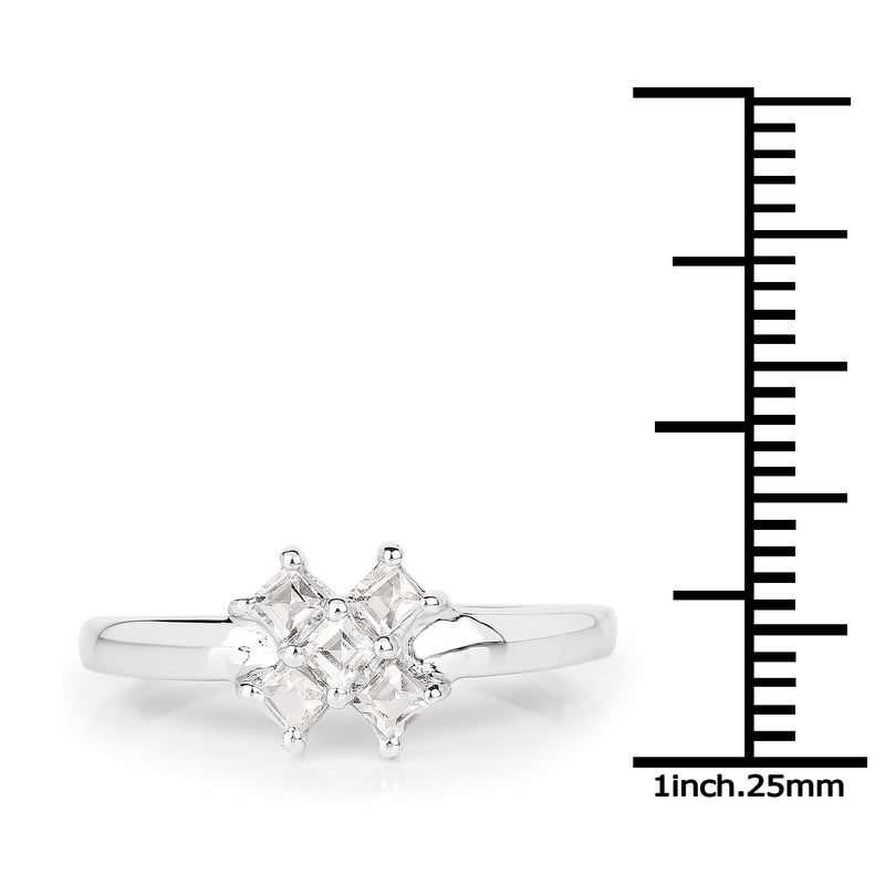 0.30 Carat Genuine White Topaz .925 Sterling Silver Ring