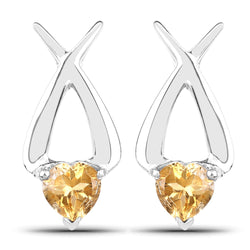 1.40 Carat Genuine Citrine .925 Sterling Silver Earrings