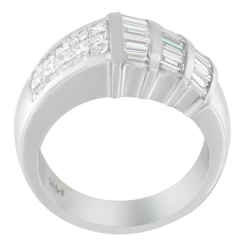 14K White Gold 1 3/4ct. TDW Princess and Baguette-cut Diamond Ring (G-H SI1-SI2)