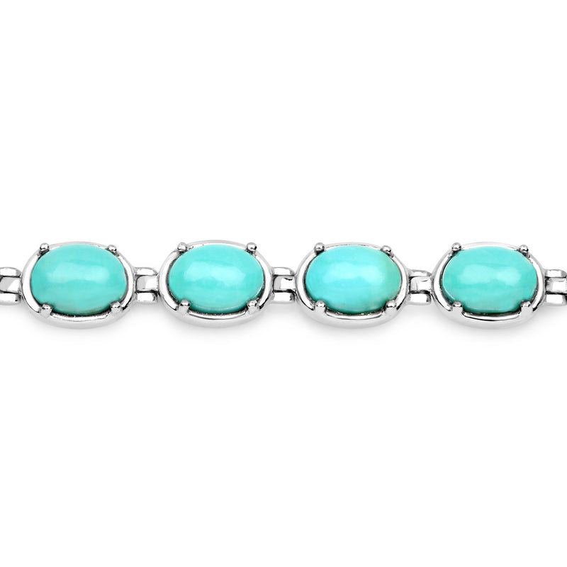 13.92 Carat Genuine Turquoise .925 Sterling Silver Bracelet