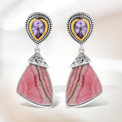 Brand New Pink Amethyst Earring