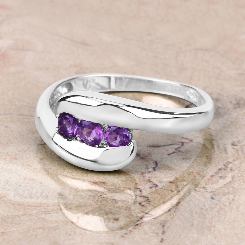 0.54 Carat Genuine Amethyst .925 Sterling Silver Ring