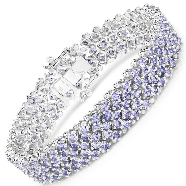 14.70 Carat Genuine Tanzanite .925 Sterling Silver Bracelet