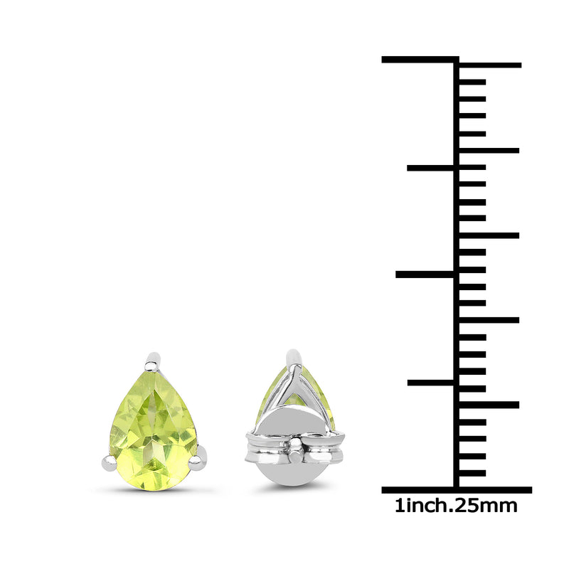 1.33 Carat Genuine Peridot .925 Sterling Silver Earrings