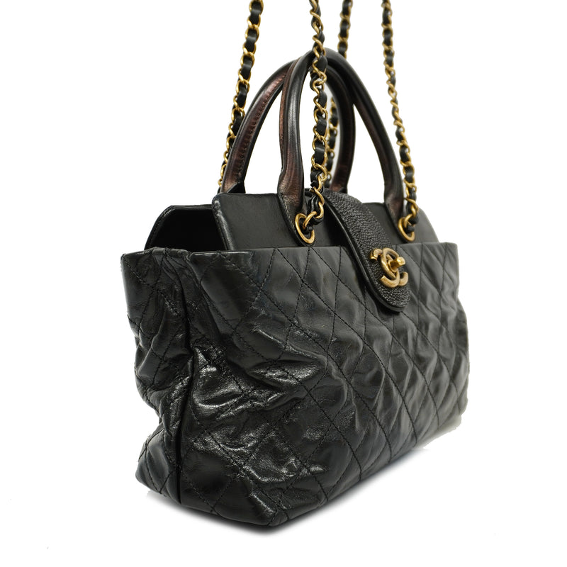 Auth Chanel Matelasse 2way Bag 2way Bag Womens Leather HandbagShoulder Bag Bla