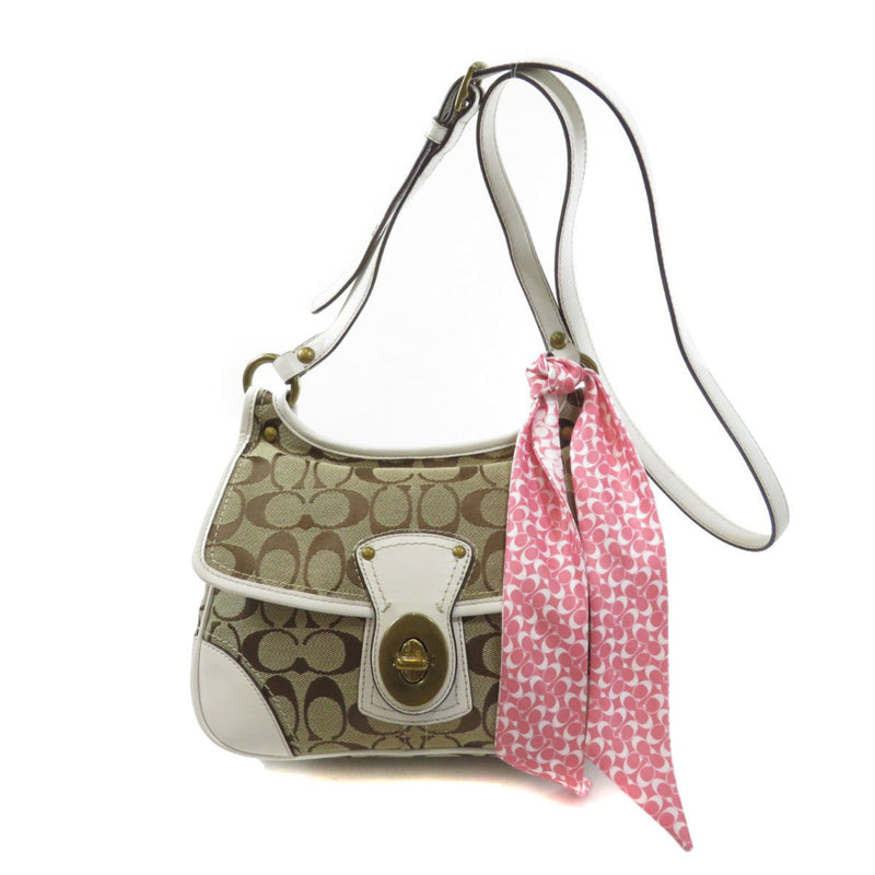 Coach F10567 Signature Shoulder Bag Canvas Leather Ladies