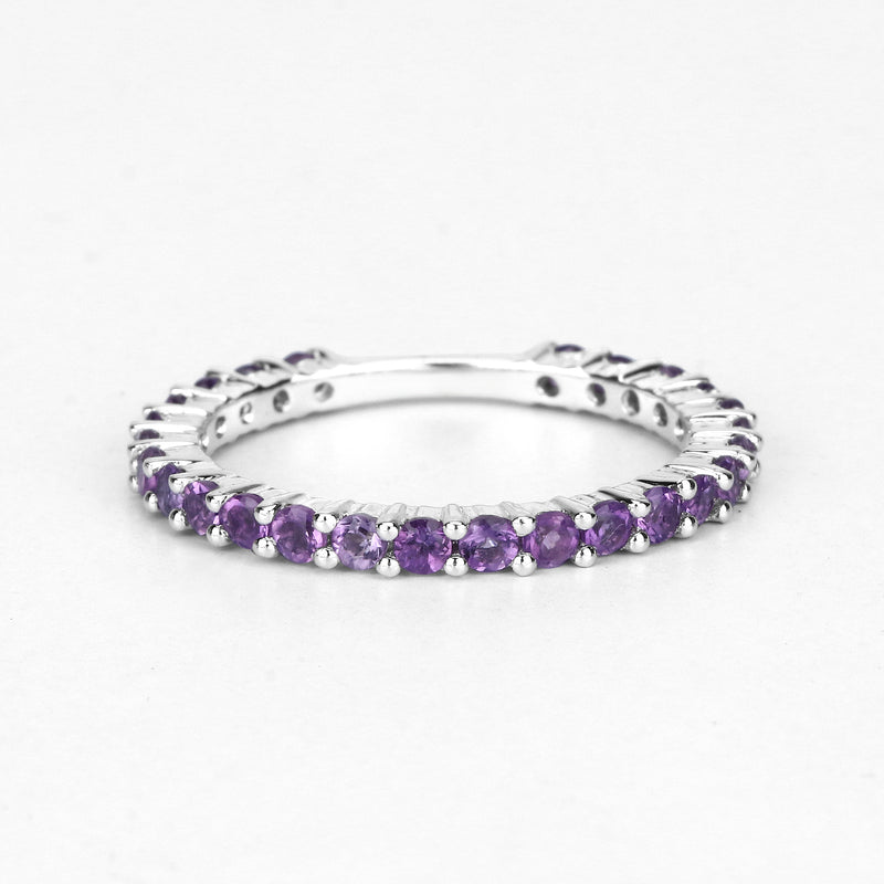 0.78 Carat Genuine Amethyst .925 Sterling Silver Ring