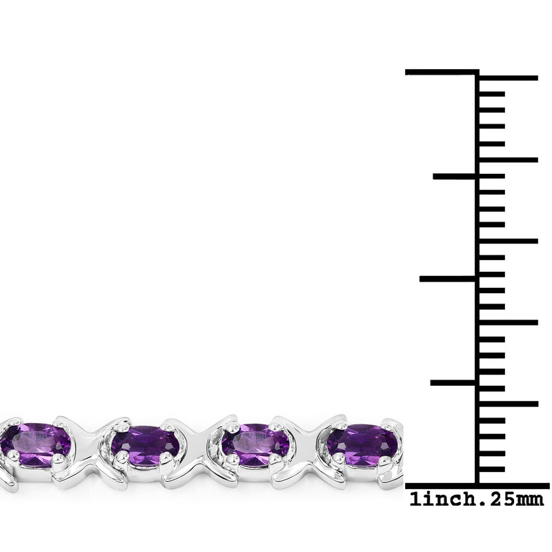 4.14 Carat Genuine Amethyst .925 Sterling Silver Bracelet