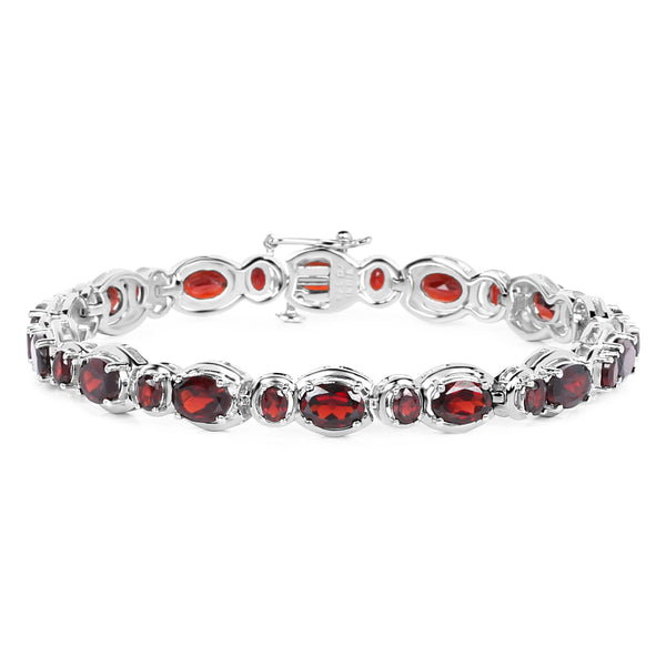 16.10 Carat Genuine Garnet .925 Sterling Silver Bracelet