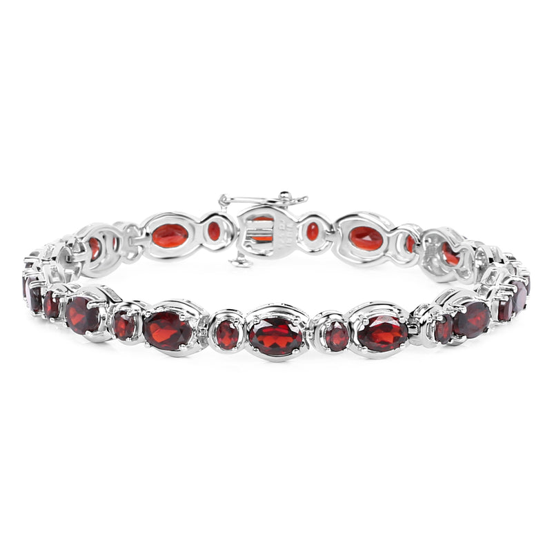 16.10 Carat Genuine Garnet .925 Sterling Silver Bracelet